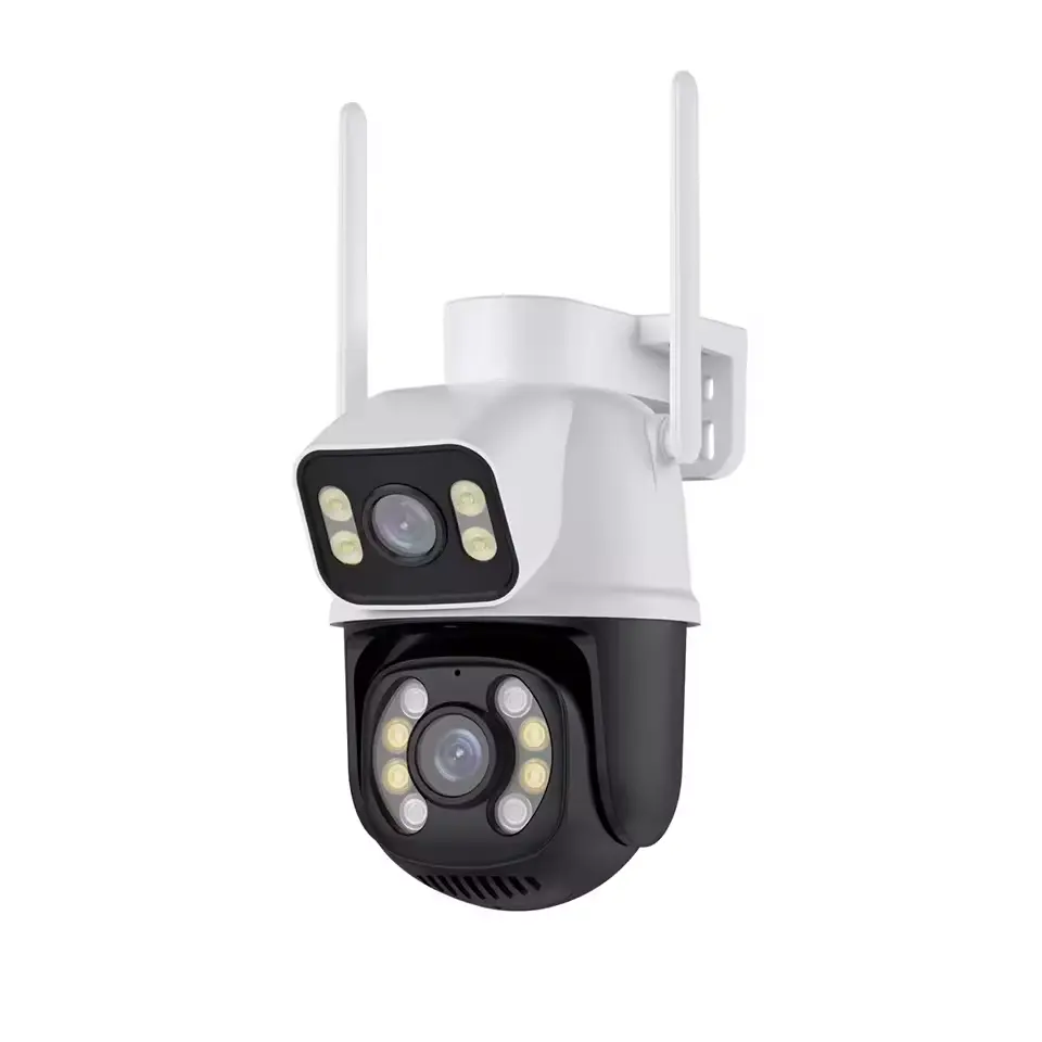 Caméra de surveillance extérieure 4K 6MP 4X avec zoom numérique PTZ WIFI IP et double objectif Double écran 8MP HD Suivi automatique CCTV ICSEE