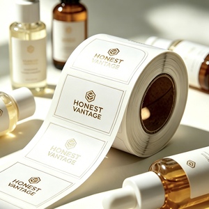 Custom 3ml Vial Adhesive Vinyl <b>Waterproof</b> Hologram Sticker Packaging <b>Labels</b> for Perfume and Lotion - Product Image 1