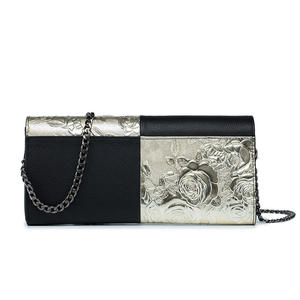Genuine Leather Shoulder Sling Bag Female Small Embossed Woven Pattern <b>Clutch</b> Phone Bag Women Long Wallets Purse - Product Image 5