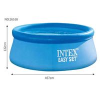 INTEX 26168 Bleu PVC Rond Gonflable Hors Sol Piscine Facile à Installer Famille Jardin Extérieur Piscines
