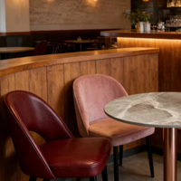 Chaise de luxe ronde en pierre frittée et velours, mobilier de siège pour hôtels, cafés et restaurants