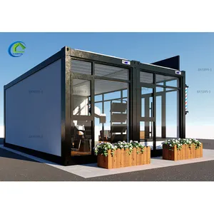 Desain Baru Rumah Prefab Toko Tukang Cukur Tahan Air Rumah Modular Harga Pabrik