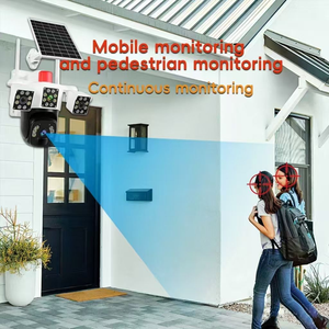 Outdoor Solar <strong>CCTV</strong> Security IP Surveillance <strong>Camera</strong> Three Lenses Color Night Vision Two-Way Audio Wide Angle Cloud PTZ - Product Image 5