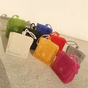 Op Maat Gemaakte Hand Gevlochten Kralen Tassen Vrouwen Messenger Bag Mode Kralen Bedelen Handtassen Multicolor Optioneel Accepteren Op Maat