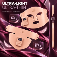 Masque de beauté LED sans fil en silicone à lumière infrarouge proche, anti-rides professionnel pour le visage entier