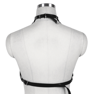 Harnais de corps en similicuir style punk Harajuku <span class=keywords><strong>Catwoman</strong></span> grande taille avec collier, soutien-gorge cage, sangles de poitrine réglables, motif cœur <span class=keywords><strong>sexy</strong></span> - Product Image 2