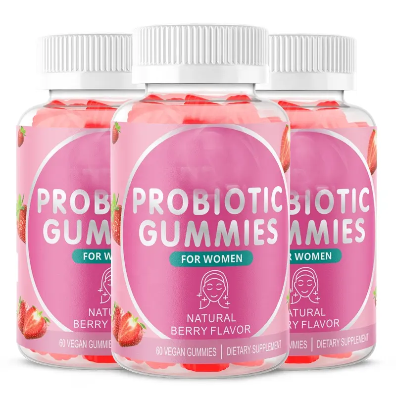 Diet suplemen makanan untuk kesehatan vagina Gummy Cranberry dengan saluran Cranberry kesehatan urin Gummies probiotik untuk wanita