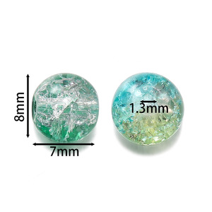 Translucent Glass <b>Beads</b> 8Mm Crackled Finish Round Loose <b>Beads</b> For Bracelet Making Jewelry DIY Craft Supplies - Product Image 2