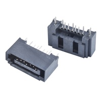 Conector SATA de 7 Pines Macho, Contactos de Cobre, Montaje en PCB, Interfaz de Disco Duro, Enchufe Vertical Recto, Conector Serial ATA
