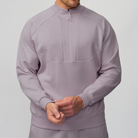 Sweat-shirt de sport léger et chaud pour homme, col montant, fermeture éclair, automne-hiver, randonnée en plein air, déplacement quotidien, streetwear