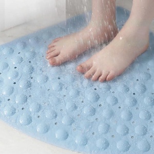 54*54cm /65*65cm Washable Corner Shower Carpet Floor Mat Toilet TPE Shower Mat Fan-shaped Suction Cup Anti-slip <b>Pad</b> <b>Cushion</b> - Product Image 5