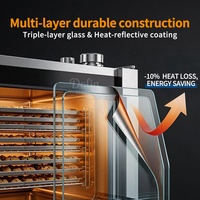 Four à convection professionnel GN 1/1, four combiné pour la cuisson et la rôtissage, avec fonction de lavage automatique, équipement de cuisine