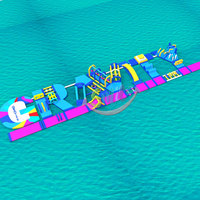 Parc aquatique gonflable grand commercial gonflable flottant jeu d'eau lettre parc aquatique