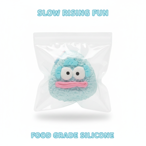 Jouet Squishy en Silicone de Qualité Alimentaire à Remontée Lente, Anti-Stress, Forme Gâteau de Riz Kawaii, Cadeau de Décompression, Vente en Gros, Bleu Ciel/Rose - Product Image 4