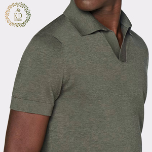 KD maglieria Custom OEM ODM estate Slim Fit maglia <span class=keywords><strong>corta</strong></span> in <span class=keywords><strong>cotone</strong></span> senza bottoni Polo da uomo maglione - Product Image 2