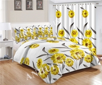 Ensemble de literie de luxe 24 pièces avec rideaux assortis, couvre-lit, tapis et rideaux de douche pour lit king size