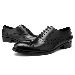 Chaussures Oxford en Cuir de Vachette Haut de Gamme Style Brogue Vintage Faites à la Main à Lacets en Cuir Véritable pour Mariage Formel Imperméables Saison Automne - Product Image 3