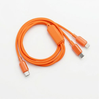 Cable USB C 2 en 1, 60W 27W PD, Carga Rápida, Trenzado de Nailon, Tipo C a Lightning, Cable de Datos Personalizado al por Mayor para iPhone y Android
