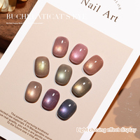 8g 9 Couleurs Maillard Cateye Gel Vernis À Ongles Magnétique À Changement De Couleur Diamant Écrasé Vernis À Ongles Gel Pour Les Yeux De Chat