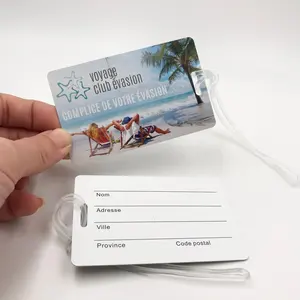 Fornitore di etichette per bagagli in plastica trasparente personalizzata in PVC