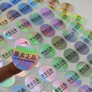 Venta caliente Oval Redondo Anti-Falso Etiqueta 3D Holograma Láser Plata Sello de Seguridad Etiqueta