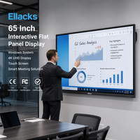55-дюймовый интерактивный сенсорный LED-дисплей 4K, умная панель, оборудование для образования на Windows, настенный, широкоугольный, для совместной работы