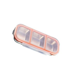 ภาชนะเก็บอาหารสแตนเลส 304 ช่องแบ่งส่วน ฝาปิดแบบคลิป กล่องอาหารกลางวันทรงสี่เหลี่ยมผืนผ้าสำหรับตู้เย็นแบบพกพาปิดผนึก - Product Image 1