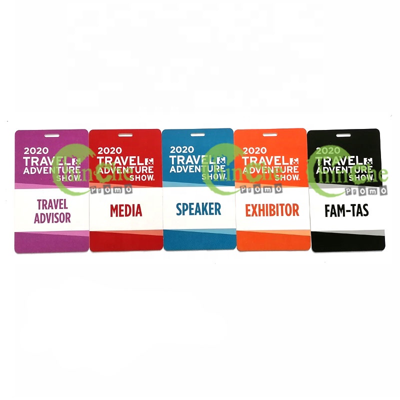Custom Hard Plastic Laminated Credential VIP Access Pass Badge Card Any Size Offset Printing for Travel Show Media Conference