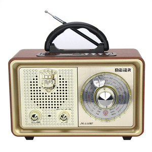 Radio Retro de Fábrica MK-110BT con Carcasa de Madera, Radio AM FM SW Multibanda, Reproductor de Audio BT, Batería Recargable, Uso en Exteriores y en el Hogar - Product Image 2