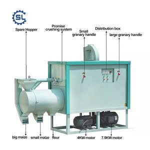Máquina multifunción automática de acero inoxidable, 400Kg por hora, granos de pelado de maíz y molienda de harina - Product Image 2
