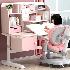 Ucuz ahşap yüksekliği ayarlanabilir öğrenci yazı masası seti ergonomik ahşap çocuk çalışma masası ve çocuklar için sandalye