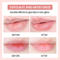 Coffret Baume et Gommage Lèvres 2 en 1 Fraise Sucrée Rose Exfoliant Éclaircissant Masque Lèvres Logo Personnalisé Marque Blanche
