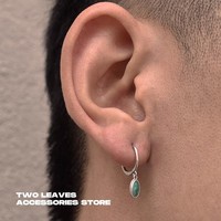 Boucles d'oreilles pendantes vintage hip-hop en émail vert 2026 pour hommes – Accessoire de mode style fournisseur en gros