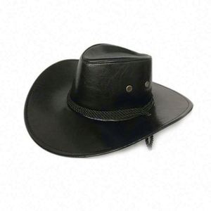 Chapeaux de cowboy américains en similicuir lisse avec bandeaux anti-transpiration, pour fêtes et activités de plein air, unisexe, broderie 3D, livraison en 5 à 8 jours - Product Image 1