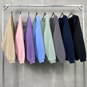 Yüksek kalite 360G GSM peluş ve kalınlaşmış iplik yuvarlak boyun kazak ekip boyun toptan pamuk CottonCustom Hoodie kazak