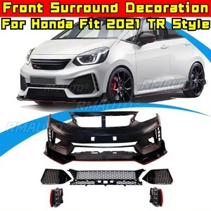 Pour Honda Fit 2021 : Bandes décoratives de style TR pour calandre de pare-chocs, lèvre de pare-chocs avant, kit carrosserie, diffuseur de pare-chocs avant, pièce extérieure - Product Image 1