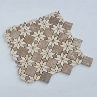 Design classique Beige Vert Jet D'eau Parquet Mur Sol Pierre Marbre Mosaïque Salon Mur Panneau Salle De Bains Carreaux pour Sol Piscine