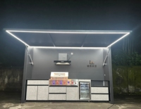 Cuisine extérieure modulaire en acier inoxydable 304 avec barbecue intégré, armoire de rangement rétractable intelligente et abri personnalisé intégré