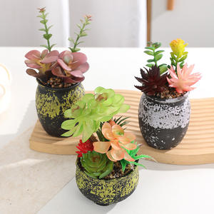 Planta Verde Suculenta em Vaso Pequeno de Alta Qualidade para Decoração de Mesa com Flor Artificial de Cacto Pronta para Escritório - Product Image 3
