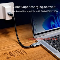 Câble coaxial USB4 DFX 1M 240W 40 Gbit/s Type C vers C compatible TB4 avec E-Marker pour Mac Studio, station d'accueil EGPU, boîtier RAID