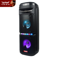 Búfer USB de pared dual de 6,5 pulgadas BT HOME LED TROLLEY portátil auriculares bicicleta montar DJ luz TWS PC habitación Mini altavoz de audio