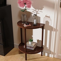 Table basse en bambou à double niveau avec rangement et présentoir, table d'appoint moderne, table à thé pour la maison et l'extérieur