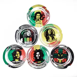Voorraad Bob Marley Cartoon Bb8 Darth Vader Ronde Roken Custom Logo Hotel Tafel Gloed In Donkere Sigaar Sigaret Glazen Asbak