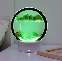 Nouvelle Lampe de Nuit Créative 3D à Effet Sable Mouvant, Design Moderne, Lampe de Table LED en Verre 7 Couleurs, Cadeau Commémoratif pour les Fêtes
