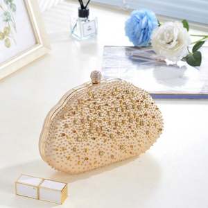 Herzförmige Clutch Strass Abendtaschen für Damen Frauen Abschlussball Gold Kristall Handtasche - Product Image 4