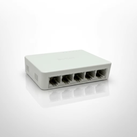 Switch Ethernet Rápido de 5 Puertos y 100Mbps para Seguridad en el Hogar, Carcasa de Plástico, Sin Ventilador, Plug and Play, para Cámaras IP y Sistemas CCTV