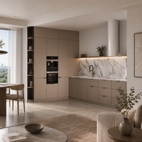 Îlot de cuisine et salle à manger intégrés de luxe moderne, mobilier sur mesure pour toute la maison, idéal pour la rénovation résidentielle et les projets immobiliers
