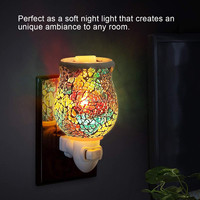 Lampe murale décorative led en verre, mosaïque électrique colorée, cire à l'huile aromatique, veilleuse pour la maison et le bureau, idée cadeau