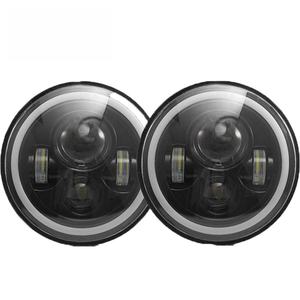 Faro LED de 7 Pulgadas, DRL Redondo H4 con Aro Halo, Ojo de Ángel, 60W 6000K 6000lm, Universal para Autos y Motocicletas, Compatible con Wrangler JK JL 12V - Product Image 1