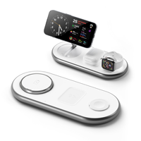 Support de chargeur sans fil magnétique pliable 3 en 1, charge rapide 15W pour iPhone, montre connectée, écouteurs avec câble Type-C